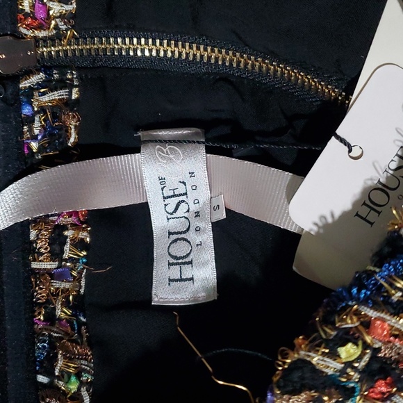 House of CB Gabrielle Multicolor Strapless Tweed Dress Size S - Picture 7 of 7